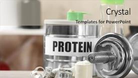  Presentation with protein - Cool new PPT theme with growth weight body - composition with protein powder backdrop and a lemonade colored foreground