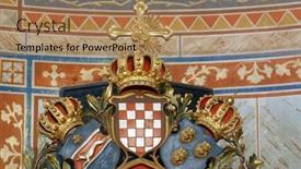  Presentation with dalmatia - Presentation design with grubisno-polje-croatia-october-01 background and a coral colored foreground