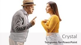  Presentation with old man - Cool new slides with grumpy-old-man-reprimending backdrop and a white colored foreground