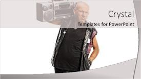  Presentation with radio - Presentation with grumpy-punker-carrying-a-boombox background and a light gray colored foreground