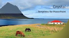  Presentation with west - Amazing PPT layouts having grundarfjordur village in the north of the snaefellsnes peninsula in the west of iceland backdrop and a light blue colored foreground