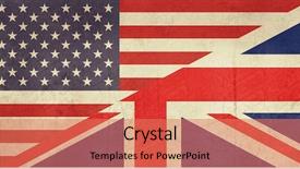  Presentation with vintage philippines flag on grunge - Amazing PPT theme having grunge american and british flags backdrop and a coral colored foreground