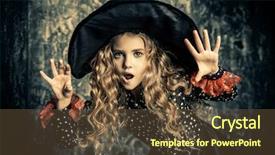  Presentation with costume - Cool new theme with grunge background halloween party backdrop and a tawny brown colored foreground