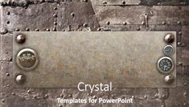  Presentation with steampunk - Beautiful presentation theme featuring grunge-background-in-steampunk-style backdrop and a gray colored foreground