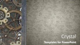  Presentation with old style - Audience pleasing PPT layouts consisting of grunge-background-in-steampunk-style backdrop and a gray colored foreground