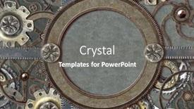  Presentation with old style - Presentation theme having grunge-background-in-steampunk-style background and a gray colored foreground