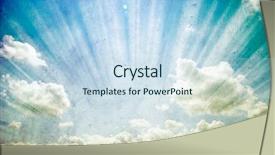  Presentation with stormy sky and dark clouds - Cool new theme with grunge background of a sky backdrop and a sky blue colored foreground