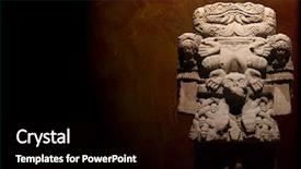  Presentation with aztec - Presentation theme featuring grunge background with aztec goddess background and a black colored foreground