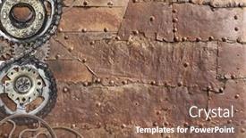  Presentation with metallic - Slide deck enhanced with grunge background with metallic texture and vintage machine gears and cogwheel mock up template can be used for steampunk and mechanical design background and a violet colored foreground