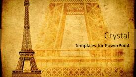  Presentation with eiffel tower - Audience pleasing PPT theme consisting of grunge-background-with-paper-texture backdrop and a yellow colored foreground