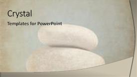  Presentation with stacked rocks - Slide set featuring grunge background with rocks stacked one top of another is an art form background and a light gray colored foreground