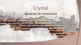  Presentation with old brick wall texture - Presentation theme consisting of grunge-background-with-texture background and a sky blue colored foreground