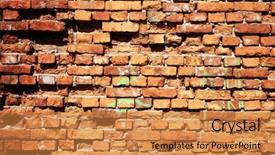  Presentation with brick wall texture - Beautiful presentation design featuring grunge brick wall background backdrop and a gold colored foreground