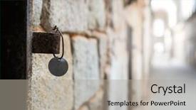  Presentation with brick wall - Theme with grunge brick wall with metal background and a light gray colored foreground