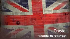  Presentation with british - Audience pleasing PPT theme consisting of grunge british flag background backdrop and a tawny brown colored foreground