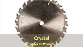  Presentation with blade - Presentation design consisting of grunge circular saw isolated background and a violet colored foreground