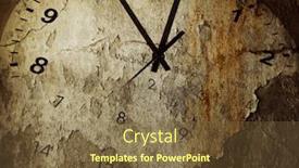  Presentation with clock face - Colorful presentation theme enhanced with grunge-clock-face-and-calendar backdrop and a tawny brown colored foreground