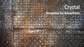  Presentation with diamond plate - PPT theme having grunge diamond metal plate background and a dark gray colored foreground