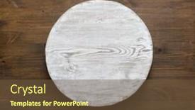  Presentation with round table - Slide deck consisting of grunge-empty-round-wooden-plate background and a tawny brown colored foreground