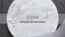  Presentation with round table - Presentation design with grunge-empty-round-wooden-plate background and a light gray colored foreground