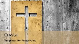  Presentation with aged paper - Slide deck having grunge faith holiday god religious background and a yellow colored foreground