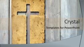  Presentation with cross faith - Colorful PPT theme enhanced with grunge faith holiday god religious backdrop and a coral colored foreground
