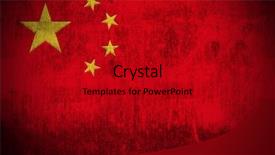  Presentation with china flag - Cool new presentation theme with grunge flag of china backdrop and a crimson colored foreground