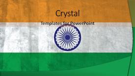  Presentation with india flag - Theme enhanced with grunge flag of india background and a gold colored foreground