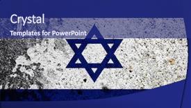  Presentation with israel flag - Colorful presentation theme enhanced with grunge flag of israel flag backdrop and a navy blue colored foreground