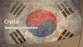  Presentation with korea flag - Slide set featuring old bad history - grunge flag of south korea background and a coral colored foreground