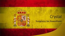  Presentation with spain - Presentation theme featuring grunge flag of spain background and a gold colored foreground