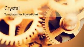  Presentation with gear wheels - Cool new presentation design with grunge gear cog wheels background backdrop and a  colored foreground