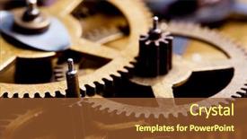  Presentation with gear wheels - Amazing PPT layouts having grunge gear cog wheels background backdrop and a tawny brown colored foreground