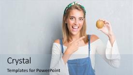  Presentation with kiwi - Amazing PPT layouts having grunge grey wall holding fresh backdrop and a light blue colored foreground