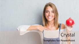  Presentation with pomegranate - Slides having grunge grey wall holding pomegranate background and a lemonade colored foreground