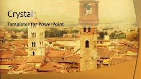  Presentation with tuscany - Amazing slide deck having grunge image of lucca at sunset old town in tuscany italy backdrop and a yellow colored foreground