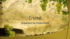  Presentation with vine wine - Theme having grunge image of wine grapes background and a yellow colored foreground