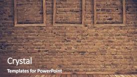  Presentation with blank album frames old - Colorful PPT theme enhanced with grunge interior with blank frame backdrop and a violet colored foreground