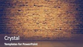  Presentation with brick wall - Colorful presentation theme enhanced with grunge interior with brick wall backdrop and a violet colored foreground