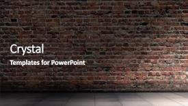  Presentation with brick wall - Beautiful PPT theme featuring grunge interior with brick wall backdrop and a wine colored foreground
