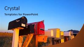  Presentation with mail - Colorful presentation enhanced with grunge mail boxes backdrop and a light blue colored foreground