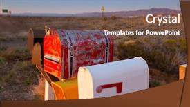 Presentation with arizona desert - Slide set consisting of grunge mail boxes background and a tawny brown colored foreground