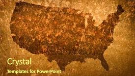  Presentation with united states map - Beautiful slide deck featuring grunge map of united states backdrop and a tawny brown colored foreground