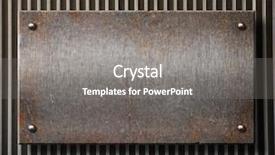  Presentation with diamond plate - Audience pleasing slides consisting of grunge metal plate with black backdrop and a gray colored foreground