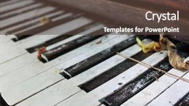  Presentation with online music lesson piano - Colorful presentation design enhanced with grunge music - old piano backdrop and a tawny brown colored foreground