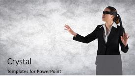  Presentation with blindfolded - Slide set featuring grunge overlay against white background and a light gray colored foreground