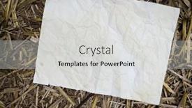  Presentation with straw - Presentation having grunge-paper-on-straw-background background and a light gray colored foreground