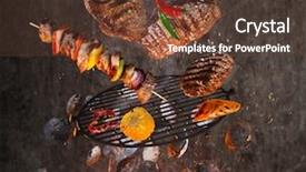  Presentation with free beugron air traffic control tower - Slide deck with grunge party - kettle grill with hot briquettes background and a tawny brown colored foreground