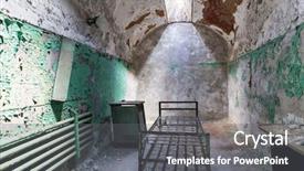  Presentation with prison - Amazing presentation having grunge prison cell with sunlight backdrop and a gray colored foreground