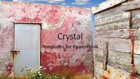  Presentation with aged wood - Slide deck consisting of grunge red wall aged weathered wood corner illetas formentera balearic photo illustration background and a coral colored foreground